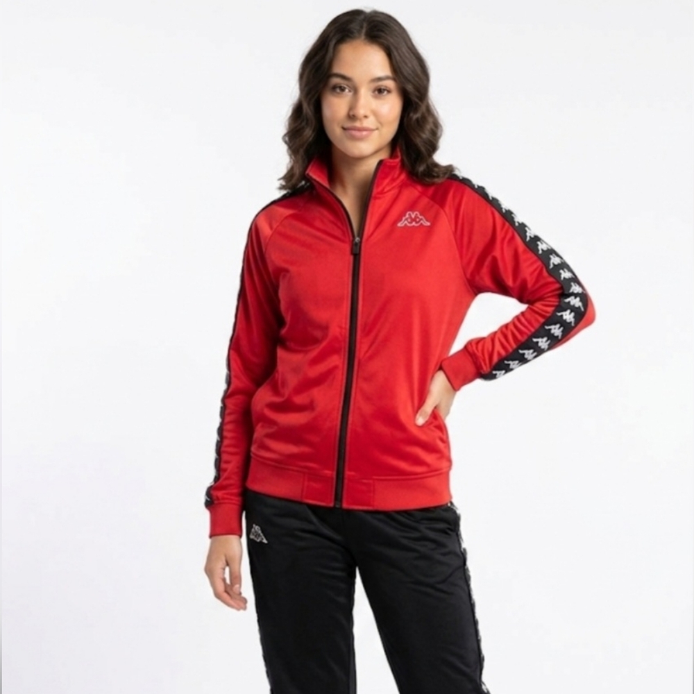 🔥 NWOT Kappa Banda Track Jacket - Red/Black 🔴 size S